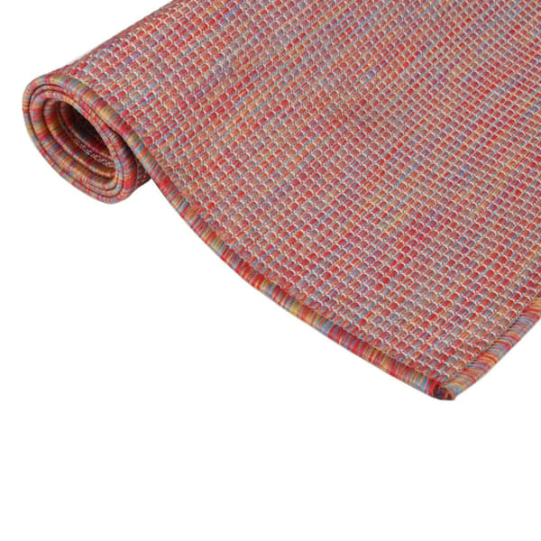 Utomhusmatta plattvävd 120x170 cm röd