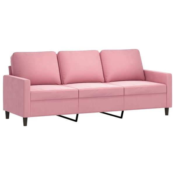 Soffgrupp med dynor 3 delar rosa sammet