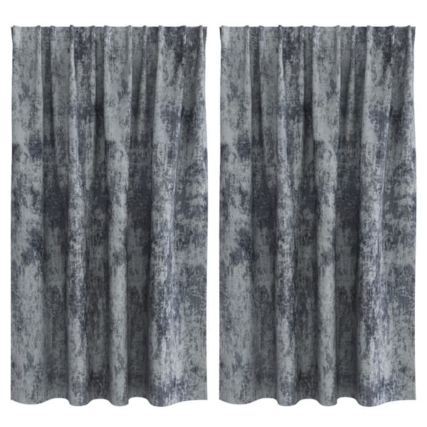 Sammetsgardiner 2 pcs Silvergrå 140 x 140 cm Sammet
