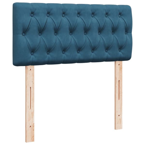 Ramsäng med madrass mörkblå 80x200 cm sammet