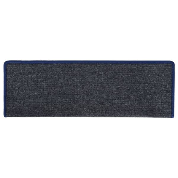 Trappmattor 15 st 65x21x4 cm mörkgrå och blå rektangulär kant