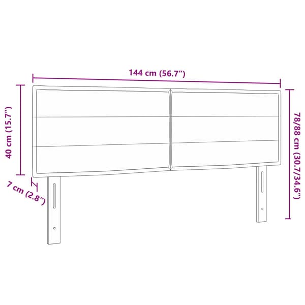 Huvudgavel Ljusgrå 144 cm tyg