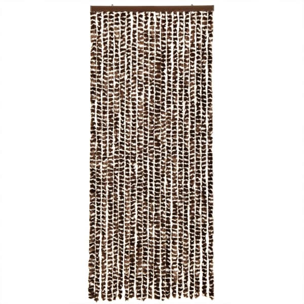 Insektsgardin brun och vit 100x200 cm chenille