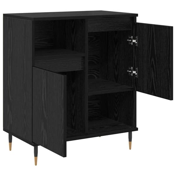 Skåp 3 pcs Svart Ek