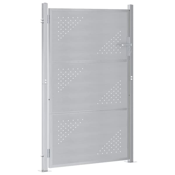 Trädgårdsgrind 85 x 120 cm Rostfritt stål Silver Låsbar