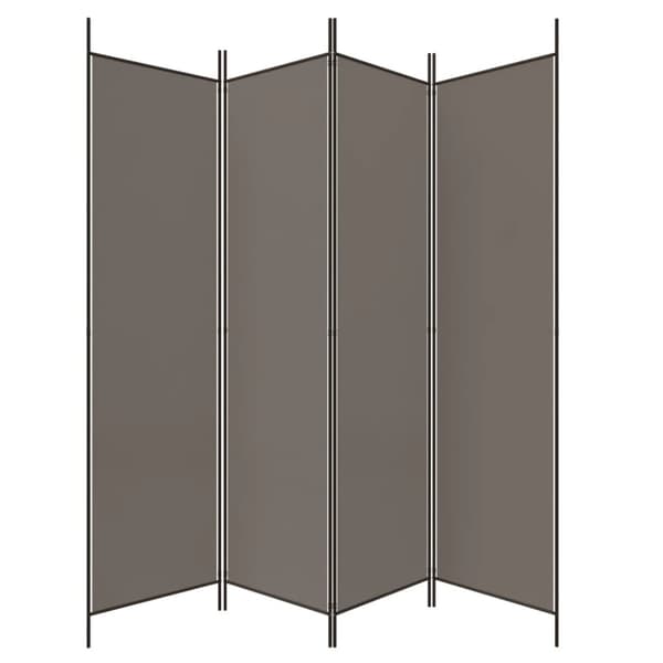 Rumsavdelare 4 paneler antracit 200x220 cm tyg