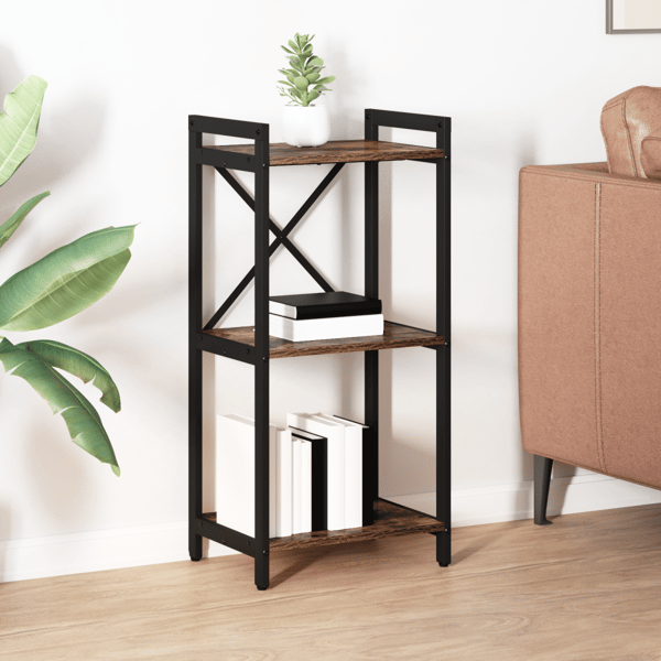 Hyllsystem Rökt ek 40 x 30 x 85 cm Konstruerat trä