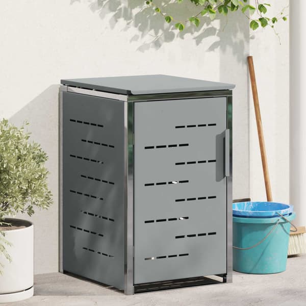 Sopcontainerförvar Grå 77,5 x 69 x 112,5 cm Rostfritt stål