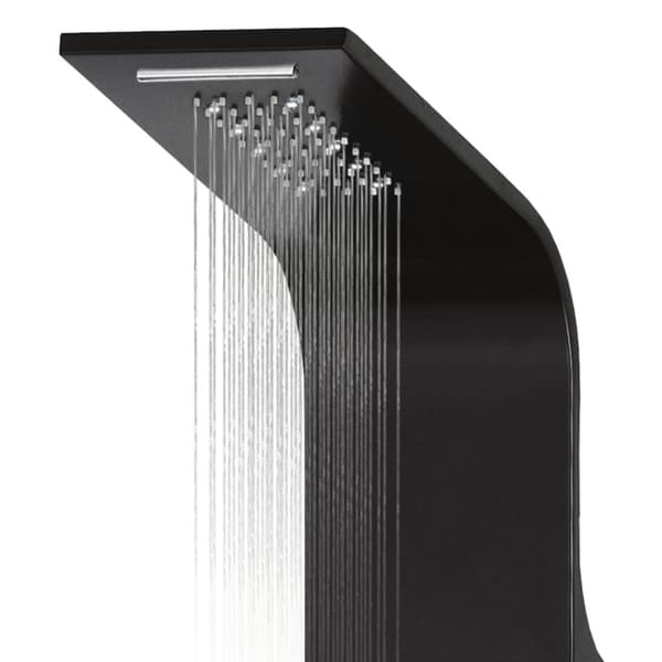Duschpanel aluminium 20x44x130 cm svart