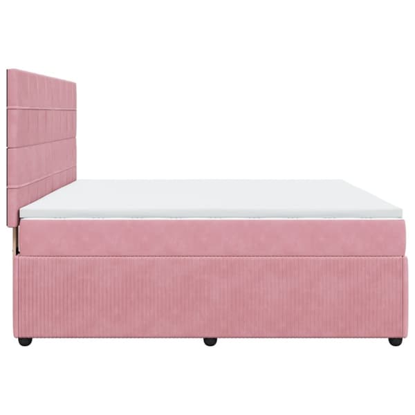 Ramsäng med madrass rosa 180x200 cm sammet