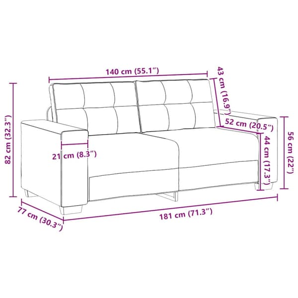 Loveseat soffa ljusgrå 180x77x82 cm sammet
