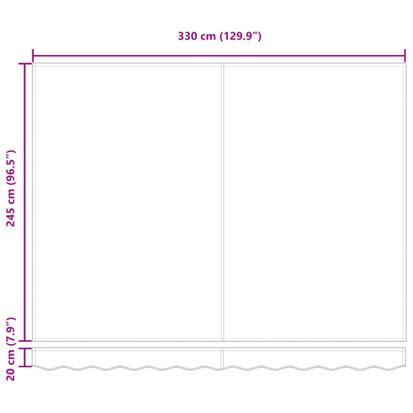 Markisram Kräm 350 x 250 cm Polyester med PU-beläggning