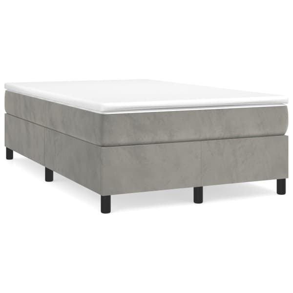 Boxspring-sängram ljusgrå 120x200 cm sammet