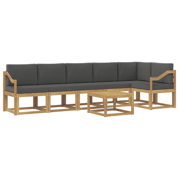 Utomhussoffset med kudde 7 pcs Vit och antracit Polyester
