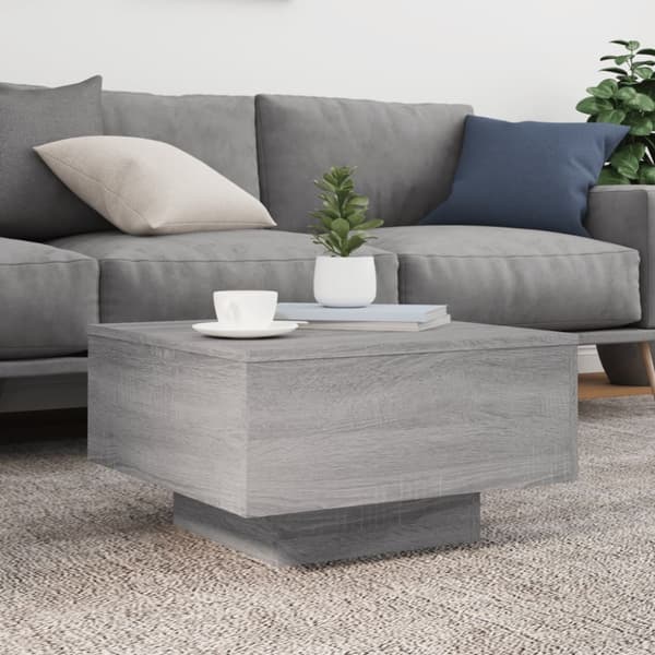 Soffbord grå 55x55x31 cm konstruerat trä
