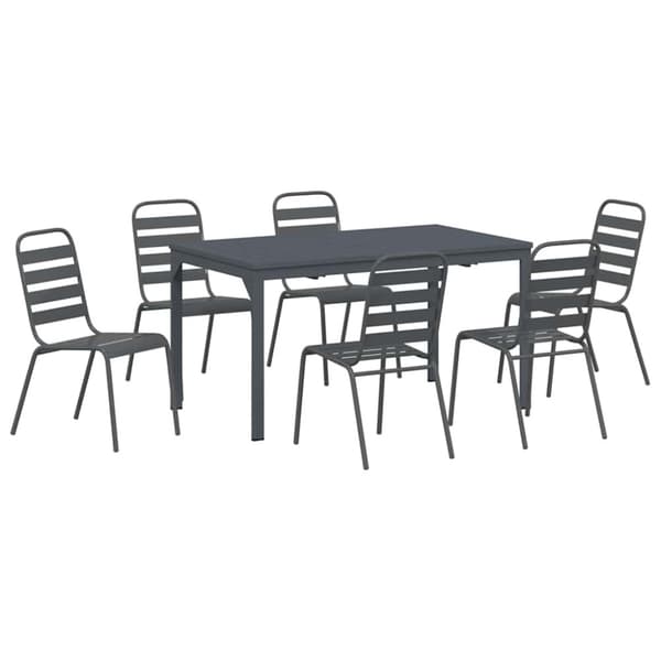 Trädgårdsmöbelset 7 pcs Antracit Pulverlackerad stål