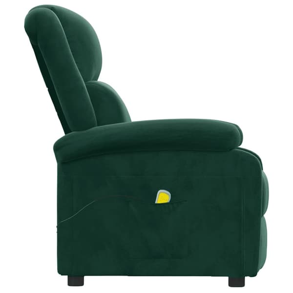 Massagefåtölj mörkgrön sammet