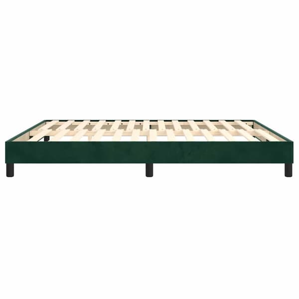 Boxspring-sängram mörkgrön 180x200 cm sammet
