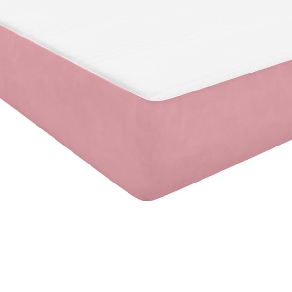 Ramsäng med madrass rosa 160x210 cm sammet