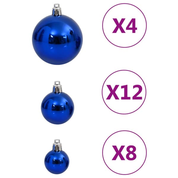 Julgranskulor 111 delar blå polystyren