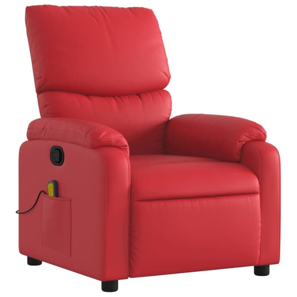 Massagefåtölj röd konstläder