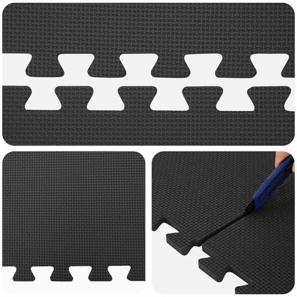 Golvmatta 40 pcs Svart 14,4 m² EVA-skum