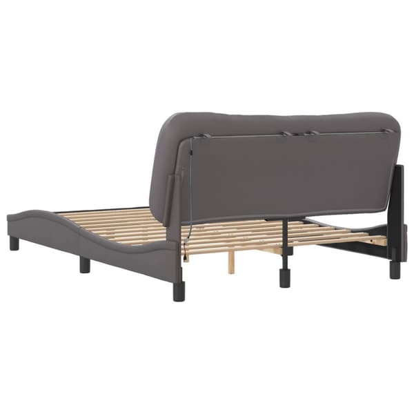 Bed Frame with LED without Mattress "Hvar" Grey 120x200 cm