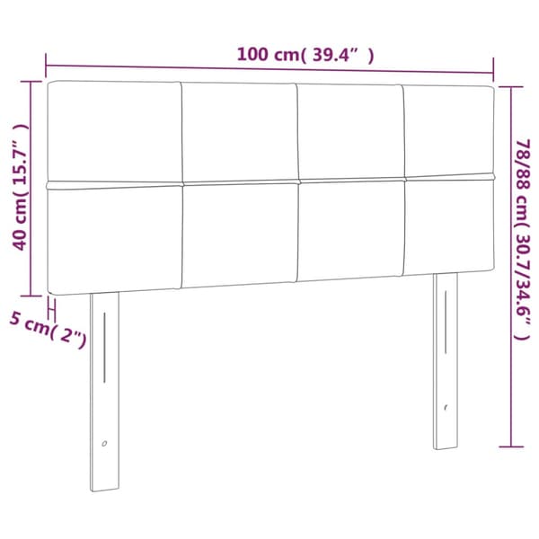 Sänggavel mörkgrå 100x5x78/88 cm sammet