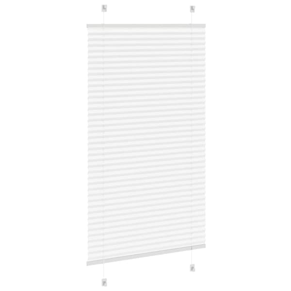 Plisserad persienn vit 75x150 cm tyg bredd 74,4 cm polyester