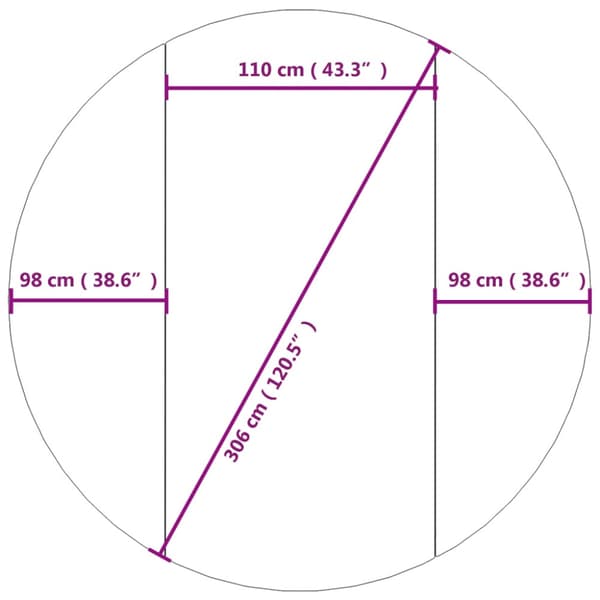 Bottenmatta ljusgrå Ø306 cm polyester geotextil