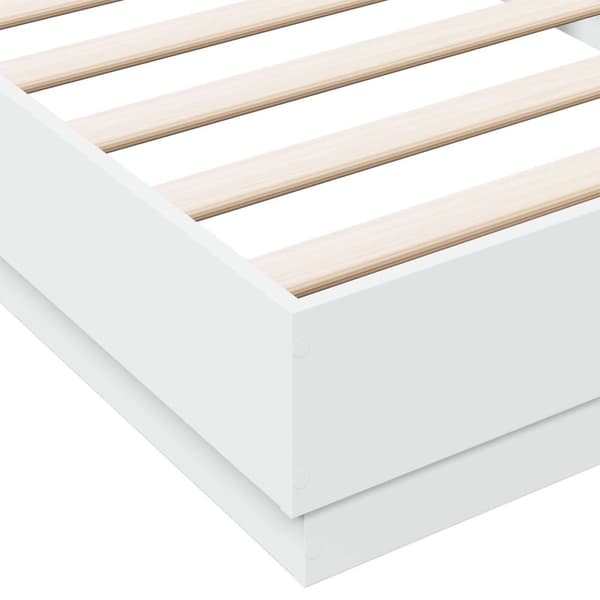 Golvsängsram Vit 80 x 200 cm Konstruerat trä