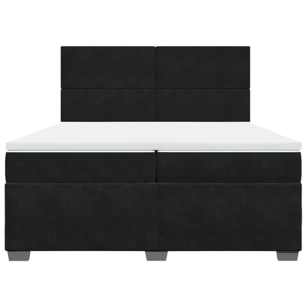 Ramsäng med madrass svart 200x200 cm sammet