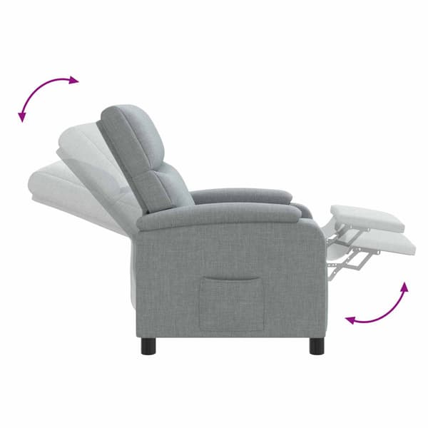 Recliner Ljusgrå Tyg