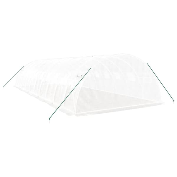 Växthus med stålram vit 40 m² 10x4x2 m