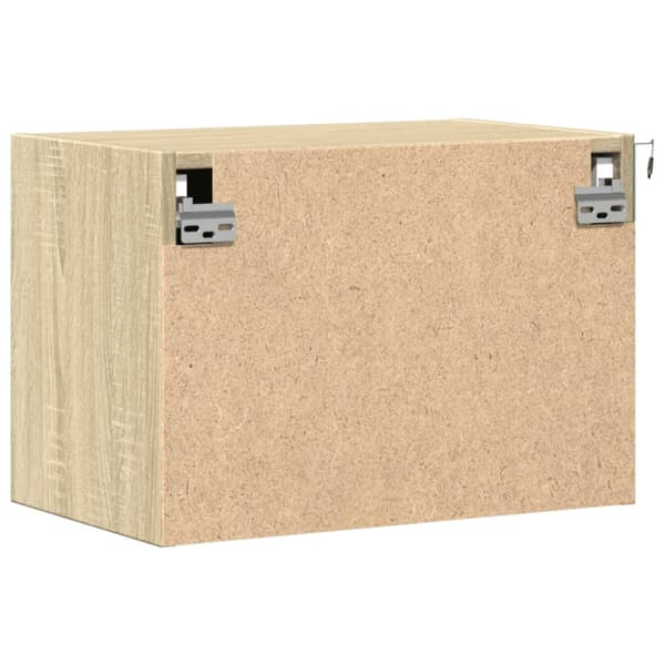 Väggmonterade sängbord med LED-lampor 2 st sonoma-ek