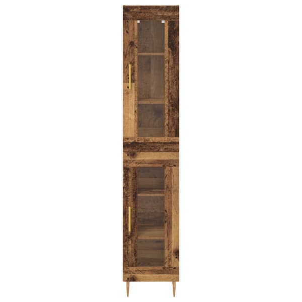 Skåp 2 pcs Gammalt trä Glas