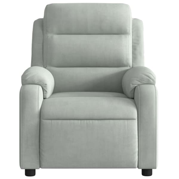 Reclinerfåtölj ljusgrå sammet