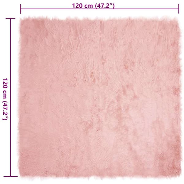 Fuskfäll matta TAFALLA Rosa 120 x 120 cm Polyester