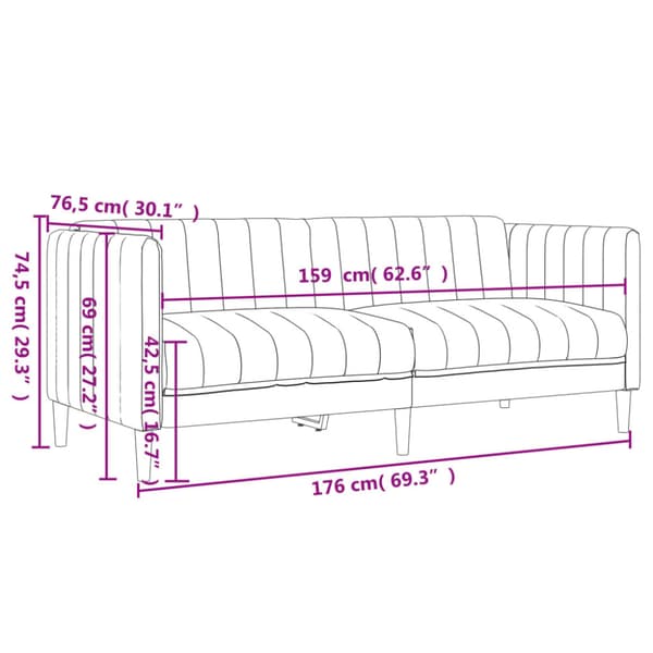 Soffa 2-sits taupe tyg