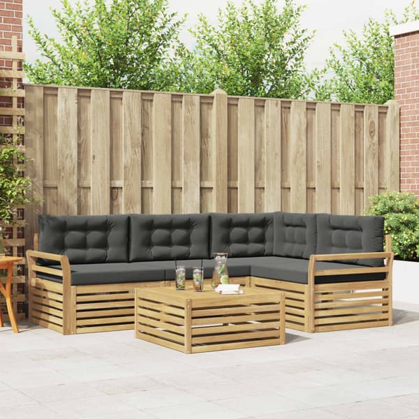 Utomhussoffset 5 pcs Vit och antracit 79 x 79 x 37 cm Polyester