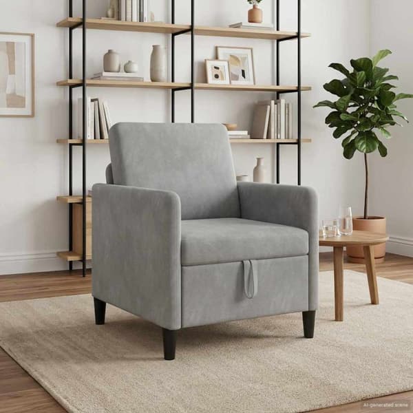 Soffa med förvaring Ljusgrå 72 x 78 x 87 cm Polyester
