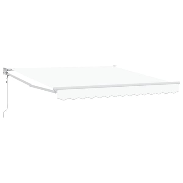 Utfällbar markis Vit 350 x 250 cm Polyester och aluminium