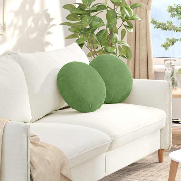 Sittkuddar 2 pcs Ljusgrön Ø 40 x 13 cm Sammet