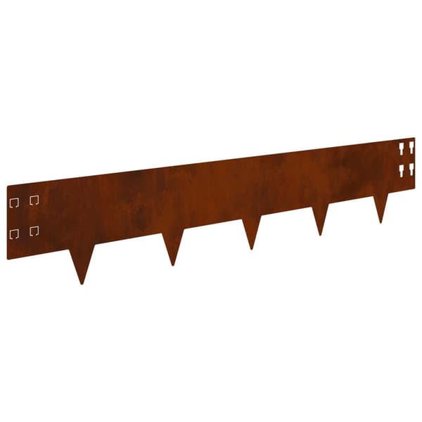 Kant för gräsmatta 10 pcs 100 x 20 cm Stål Rostig