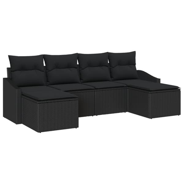 Soffset med kudde 6 pcs Svart konstrotting