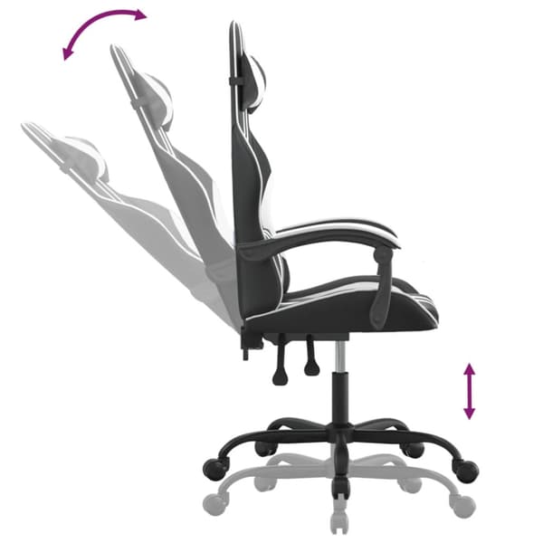 Gamingstol svart och vit konstläder