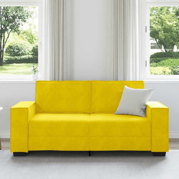 2-sitssoffa gul 180x78x84 cm sammet