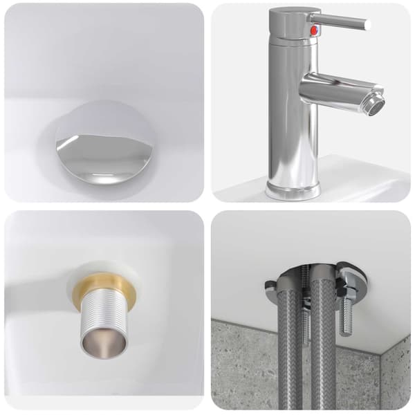 Badrumsskåpsset 4 pcs Betonggrå Konstruerat trä