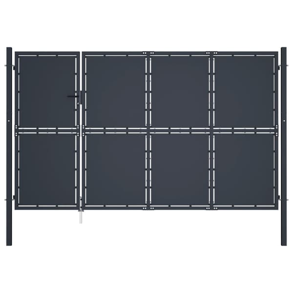 Trädgårdsgrind stål 350x150 cm antracit