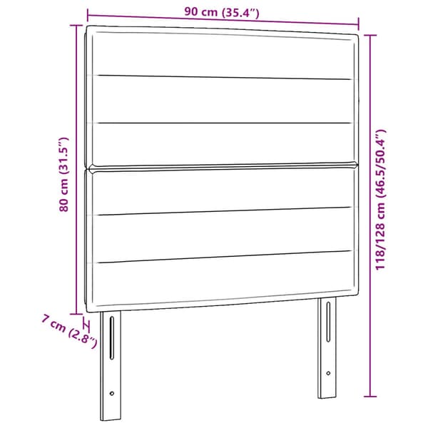 Huvudgavel Blå 90 cm tyg
